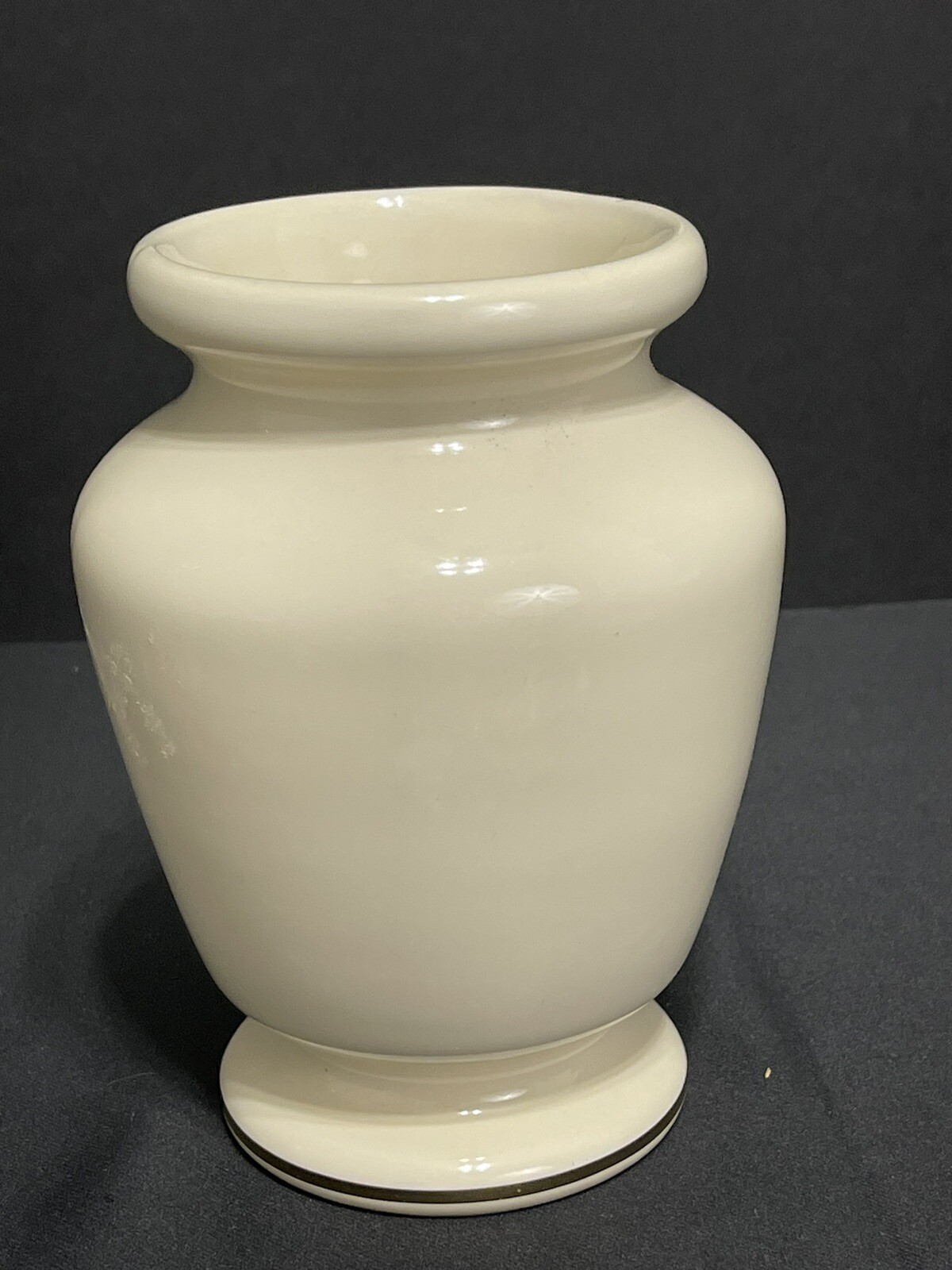 Vtg Eli Lilly Mandragora Apothecary Pharmacy Jar Ceramic Cream & Gold NO LID