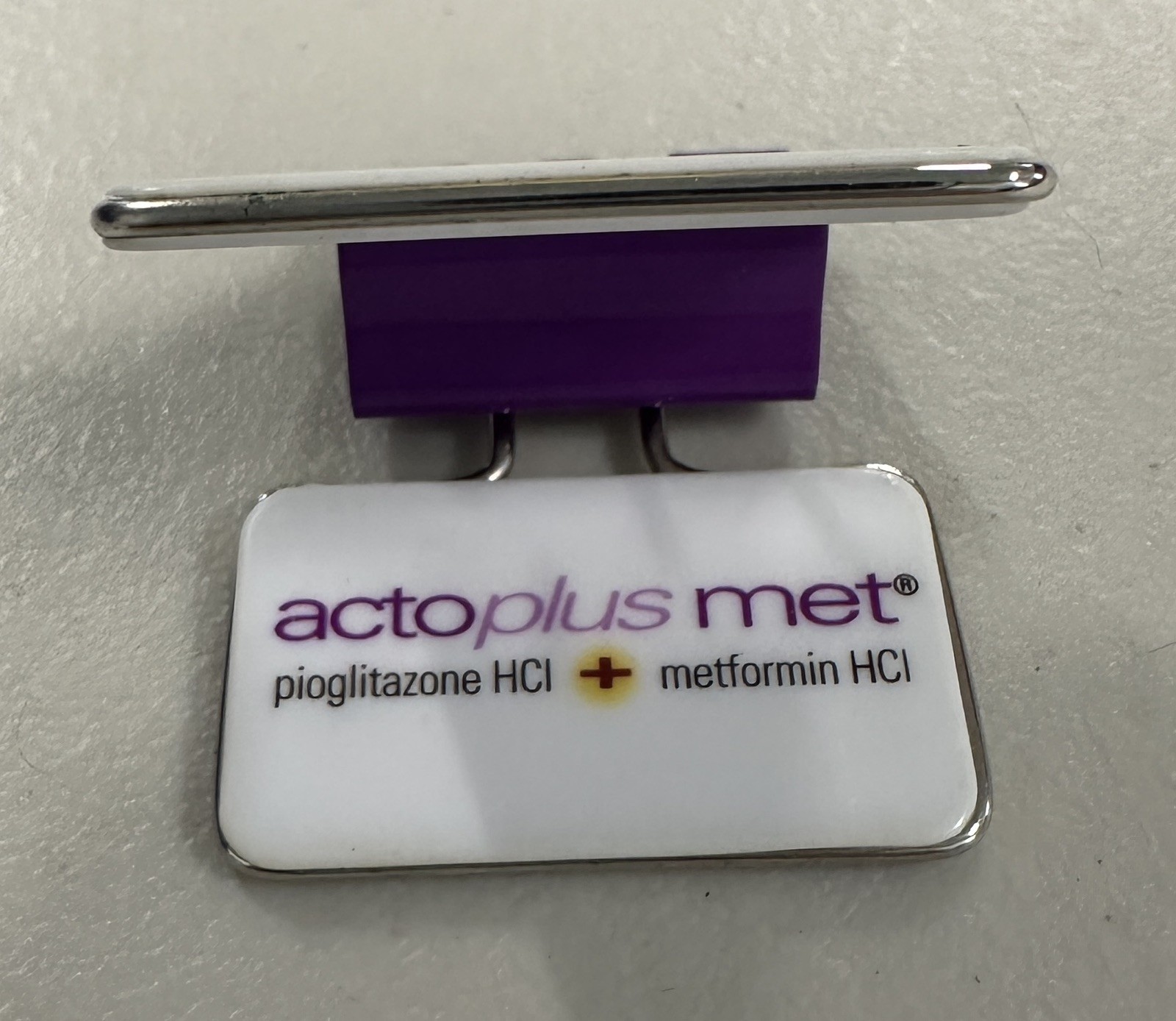 ACTOS Pioglitazone HCI Pharmaceutical Advertisement Paper 1/2” Binder Clip