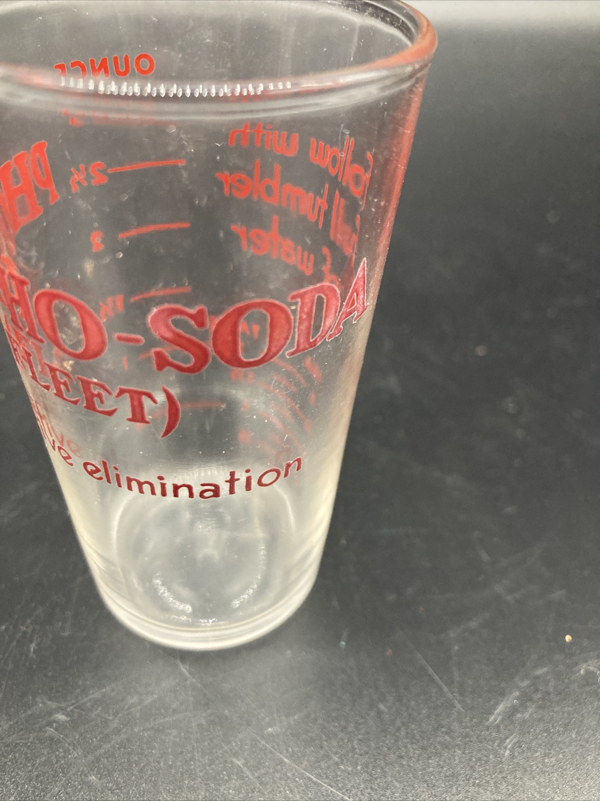 Vintage Fleet Phospho-Soda Buffered Laxative Dose Measurement Glass Hazel Atlas