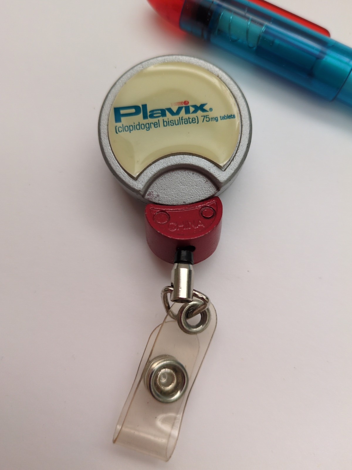 Plavix Pharma Drug Rep Ink PEN and Retractable Badge Holder (K33)