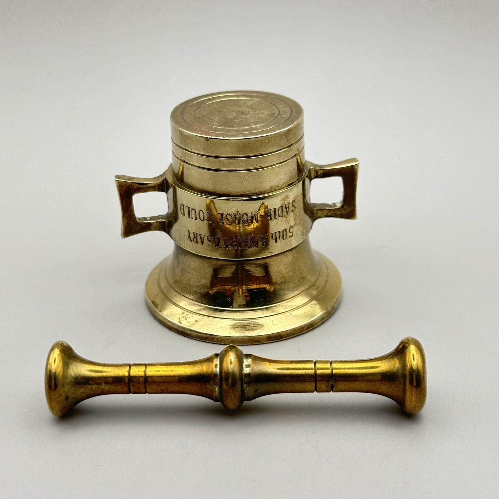 Apothecary Mortar & Pestal Herbs Spices Pharmacy Medical Sadie Morse Gould Brass