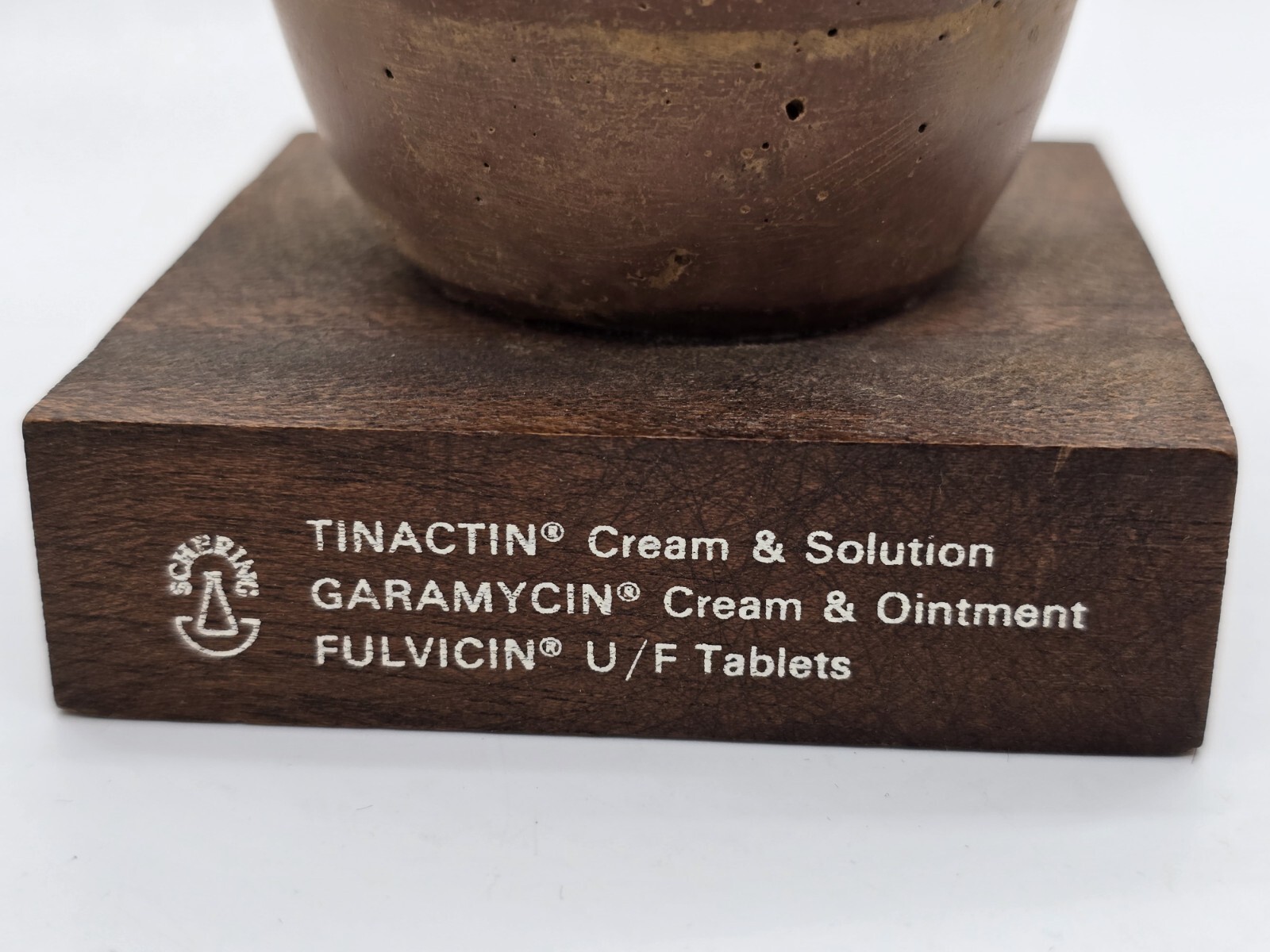 Vintage Schering Pharmaceutical Advertising Mochica Medicine Man Figure Tinactin