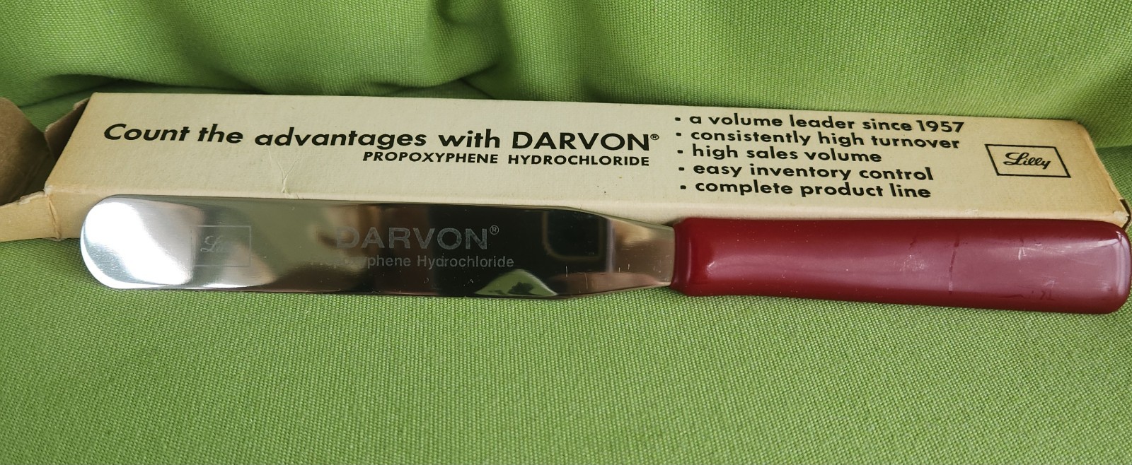 Vtg Eli Lilly Darvon Pharmacy Spatula Counting RARE Pharmacist Gift RX NIB