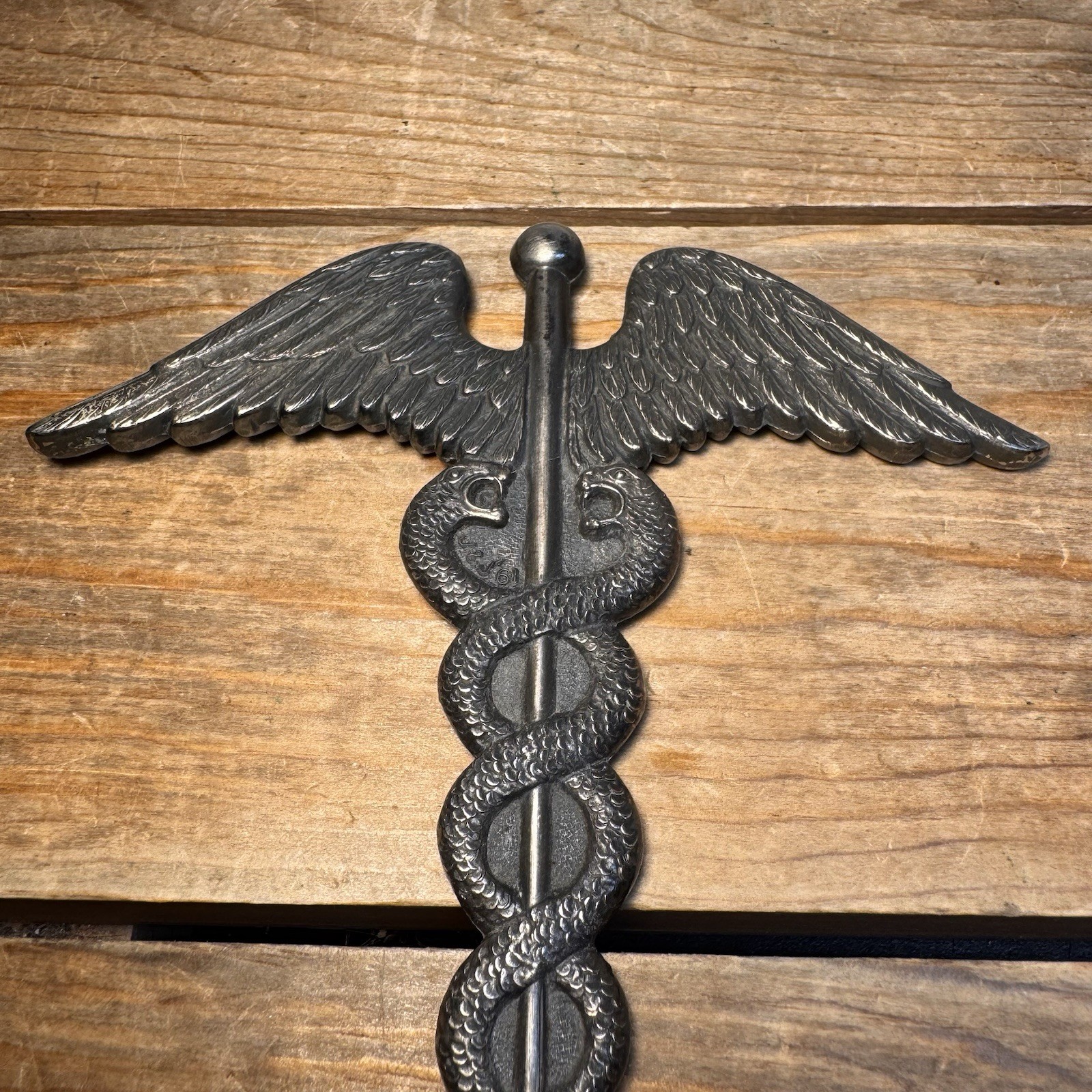 Vintage Letter Opener Caduceus Johnson & Johnson J&J 1961 Metal Advertising