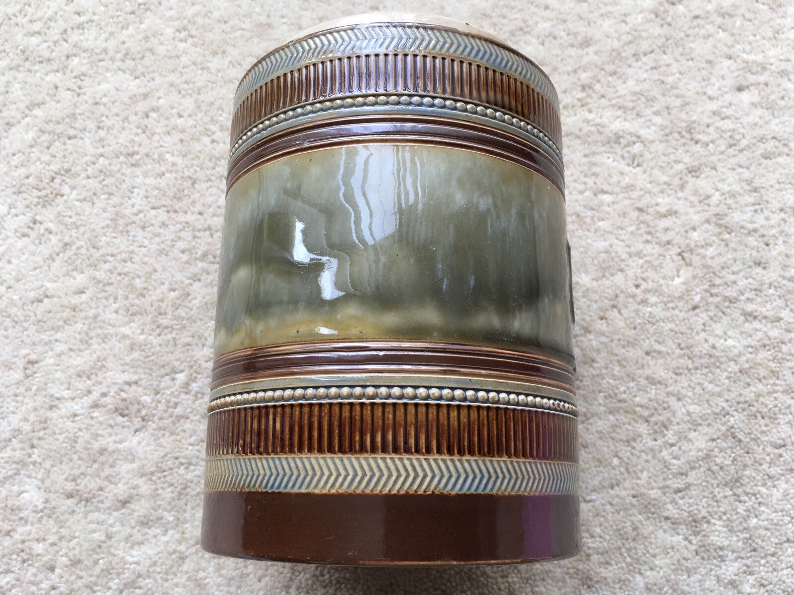 RARE C1910 VINTAGE ROYAL DOULTON POTTERY”UNC.BORIC”CHINA CHEMISTS JAR/POT