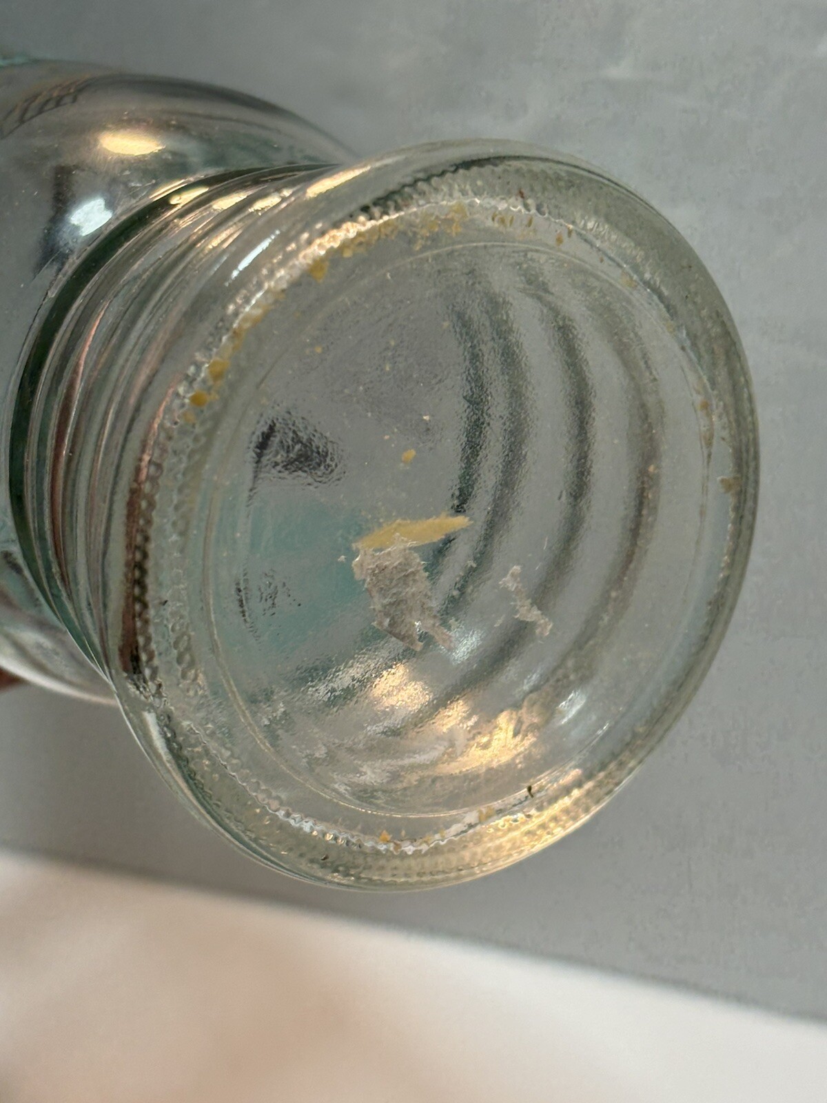 ViNTaGe MiD CeNTuRy GLaSs 11″ Apothecary Jar ReTRo AQuA BLuE & GoLD FLYING BIRDS