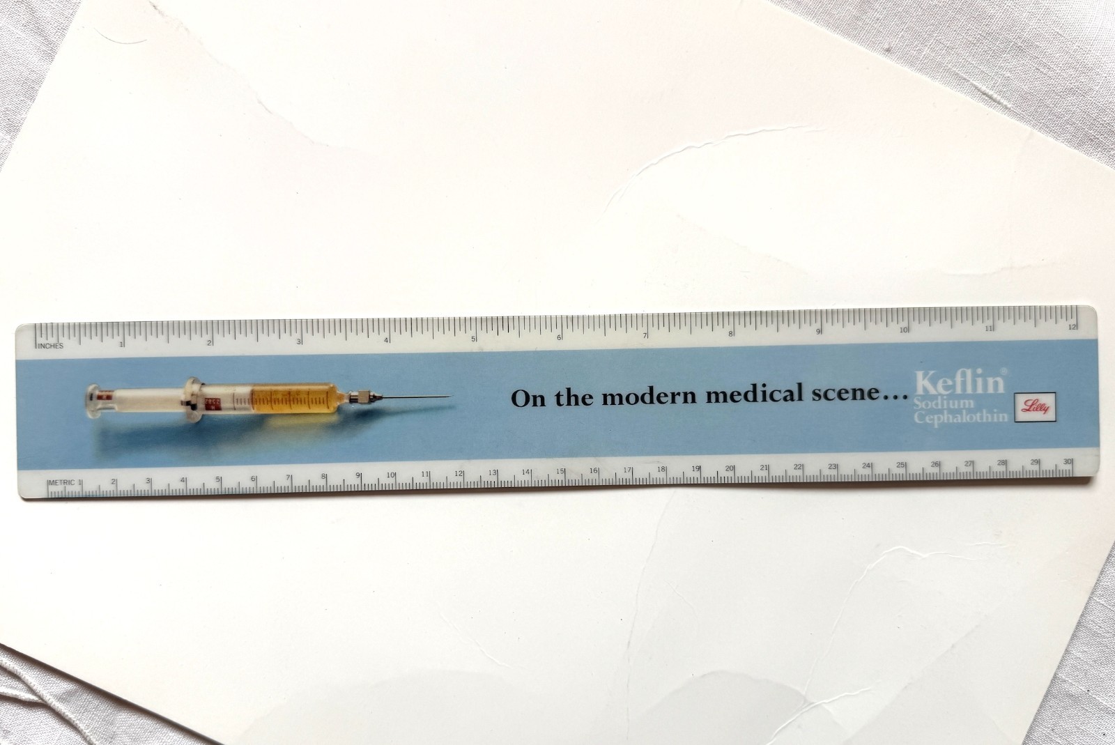 Lilly Keflin Sodium Cephalothin 1965 Vintage Ruler, Eli Lilly & Co.