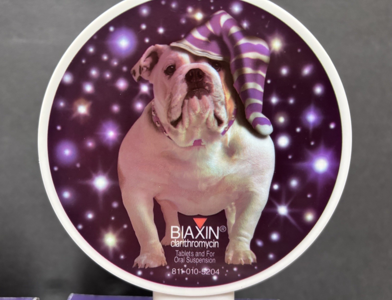 Pharmaceutical Advertising Promo Automatic Night Light Biaxin Novelty Bulldog