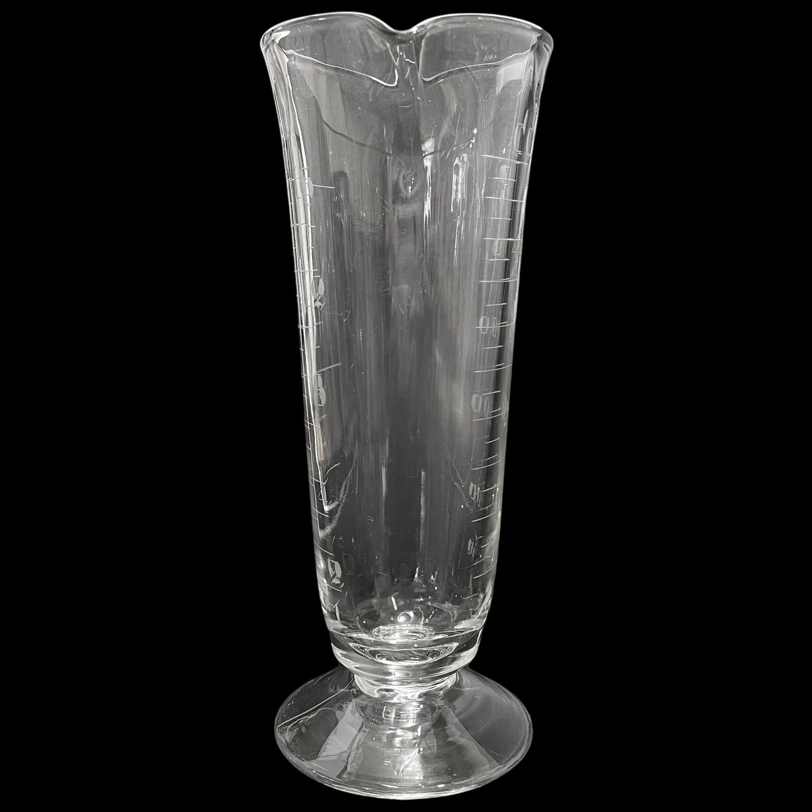 Antique 1900s Whitall Tatum Co Apothecary Glass Beaker – Etched 600cc / 16oz