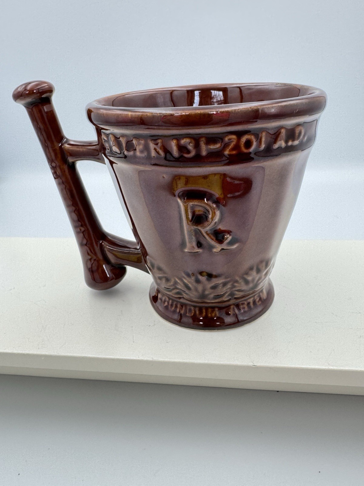 Vtg McCoy Schering Rx Galen 131-201 AD Coffee Tea Mug Cup Brown 1960