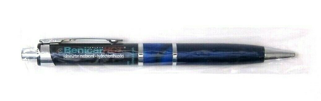 Drug Rep BENICAR HCT Collectible Heavy Metal Gel Pen w/ BLUE Marble Design RARE