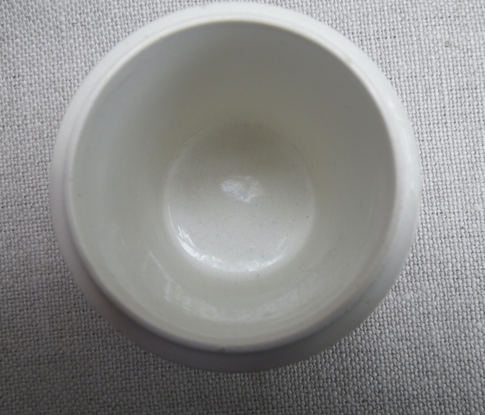 Collection of Small Blue Slip-Decorated Ceramic Apothecary Jars with Lids