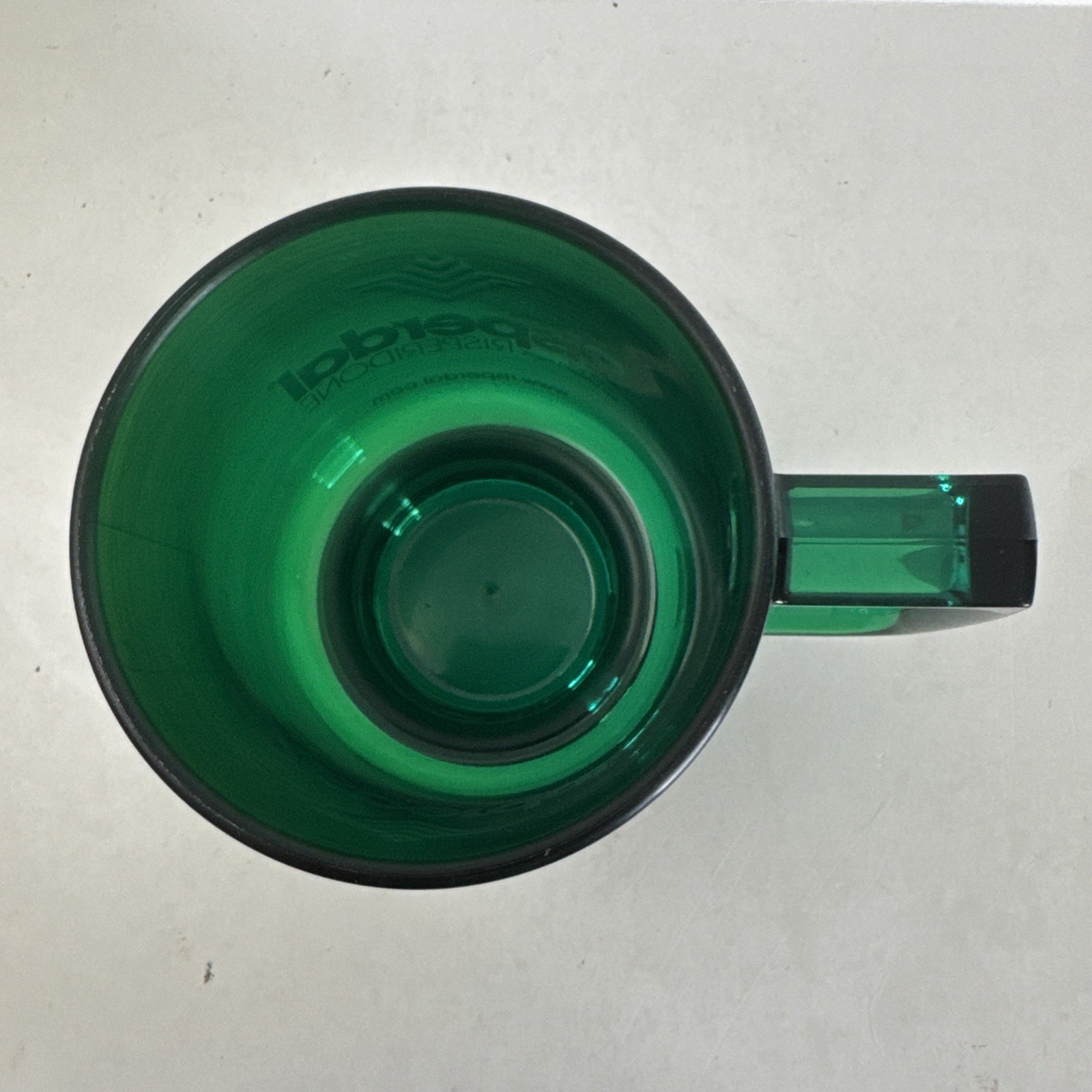 Risperdal Risperidone Drug Rep Hard Plastic Mug Green Coffee Cup VINTAGE EUC