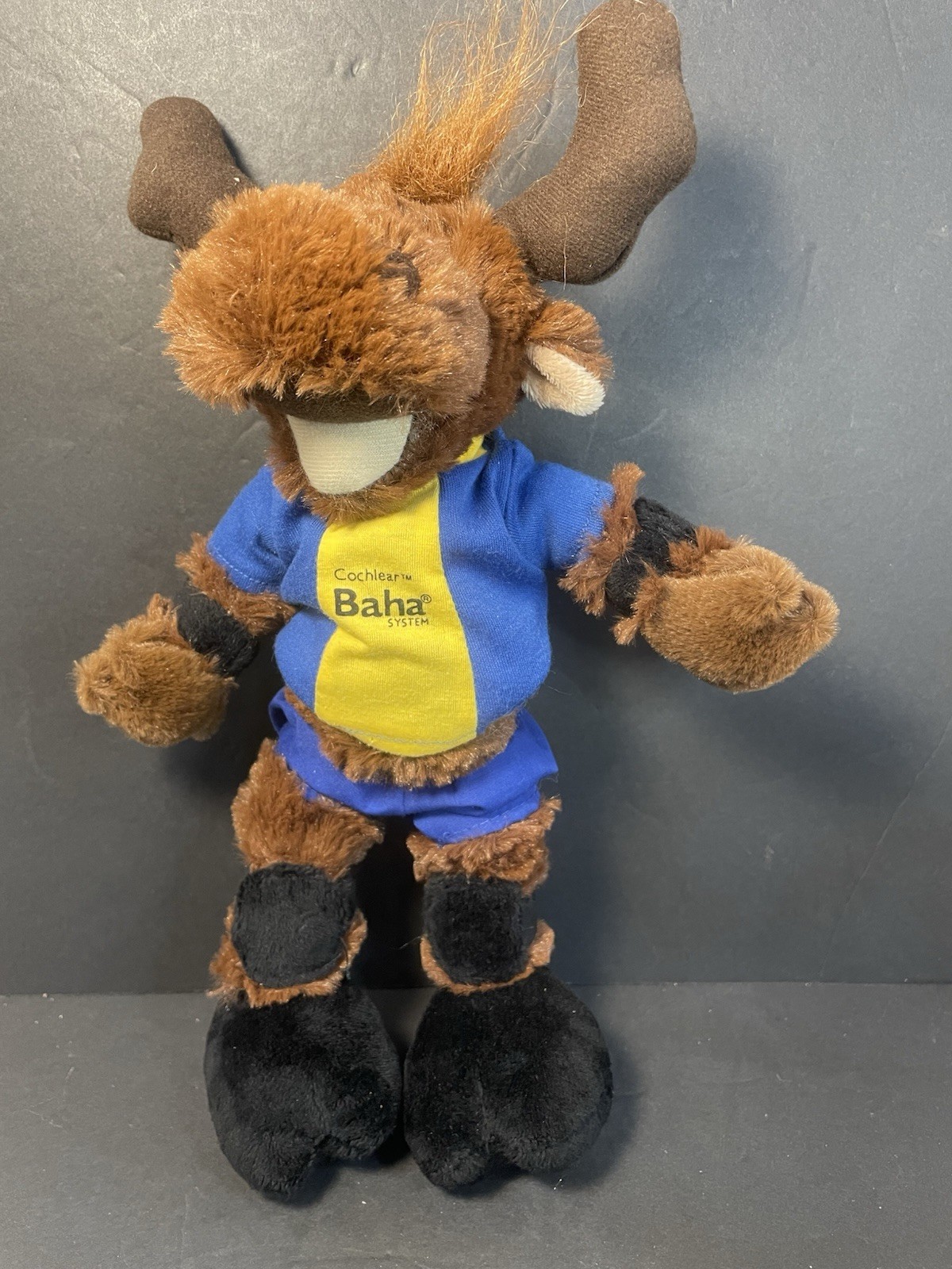 Baha Plush Moose 11” Stuffed Animal Cochlear Hearing Aid Implant Promo Poseable