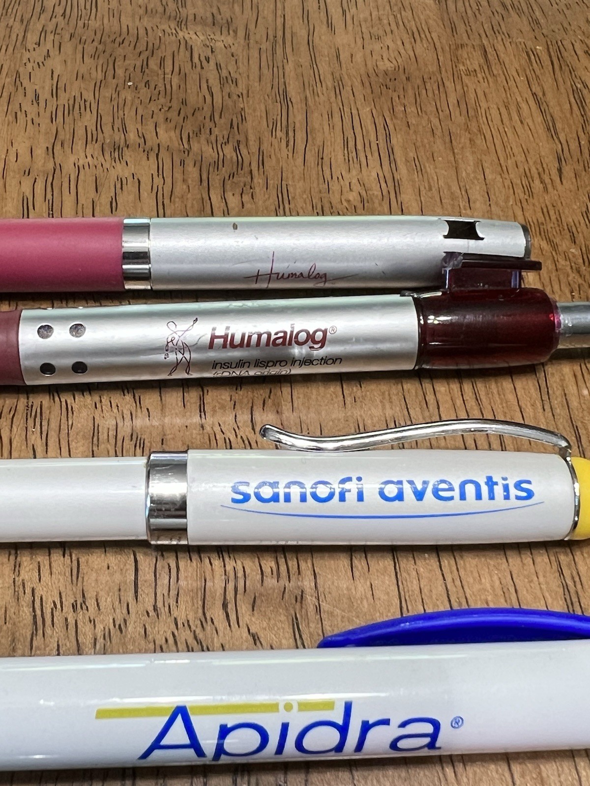 Lot of 6 Drug Rep Metal & Plastic Promo Pens (Dry) Humalog, Prevacid +READ+