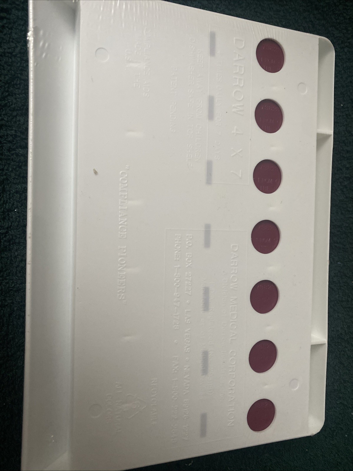 Aricept Pfizer Drug Rep Pharmaceutical Promo 1 Week Plastic Pill Box Sealed New