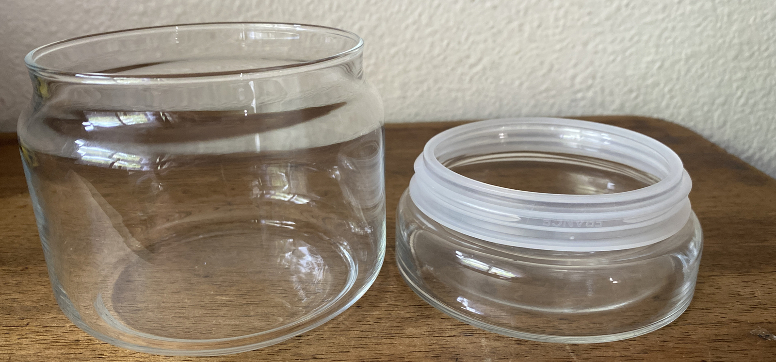 Vintage Mid Century French Hand Blown Glass Apothecary Canister Jar!