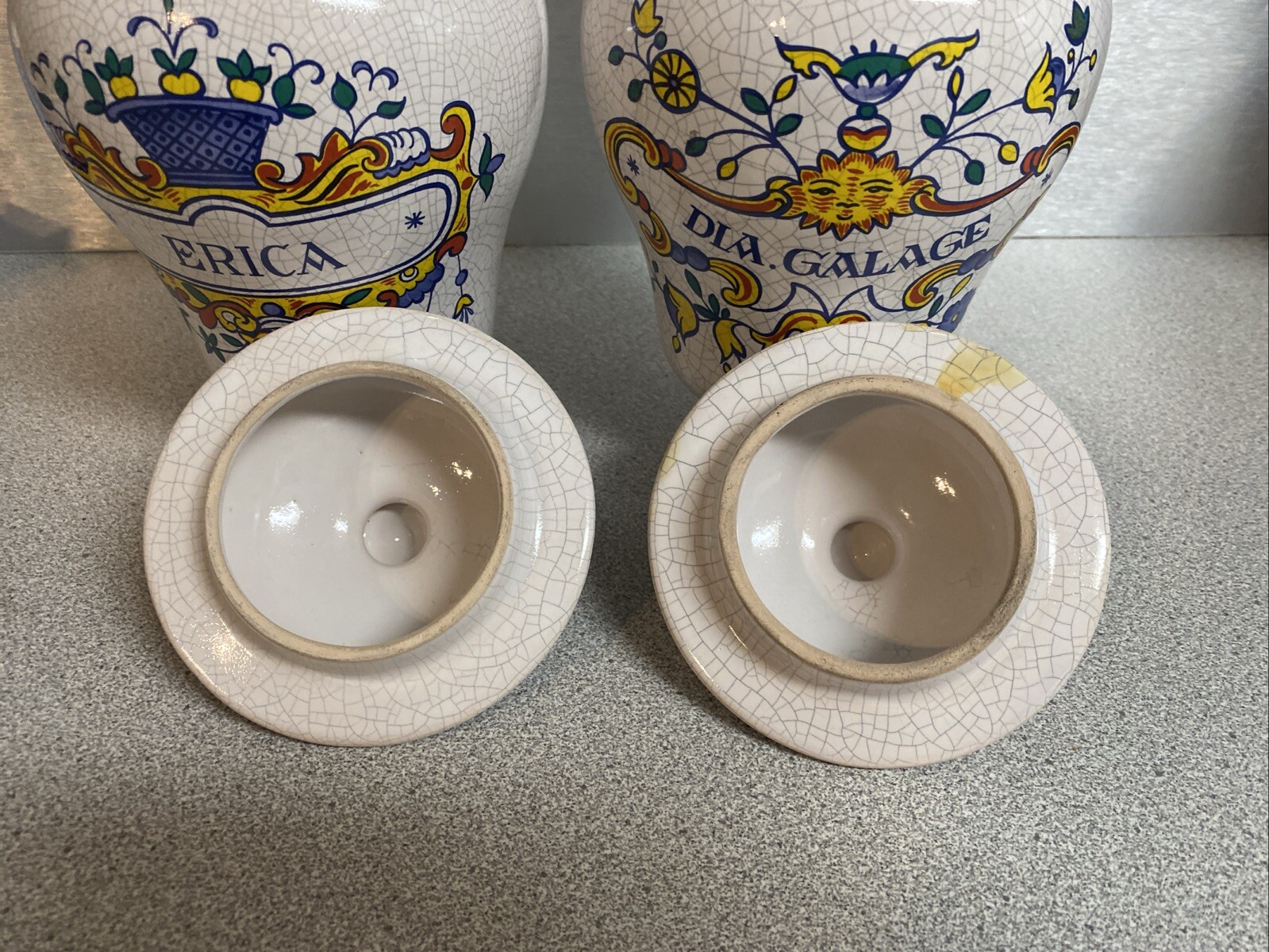 Vintage Lot of 2 AH Western Germany Apothecary Pharmacy Drug Jars In Exc Cond
