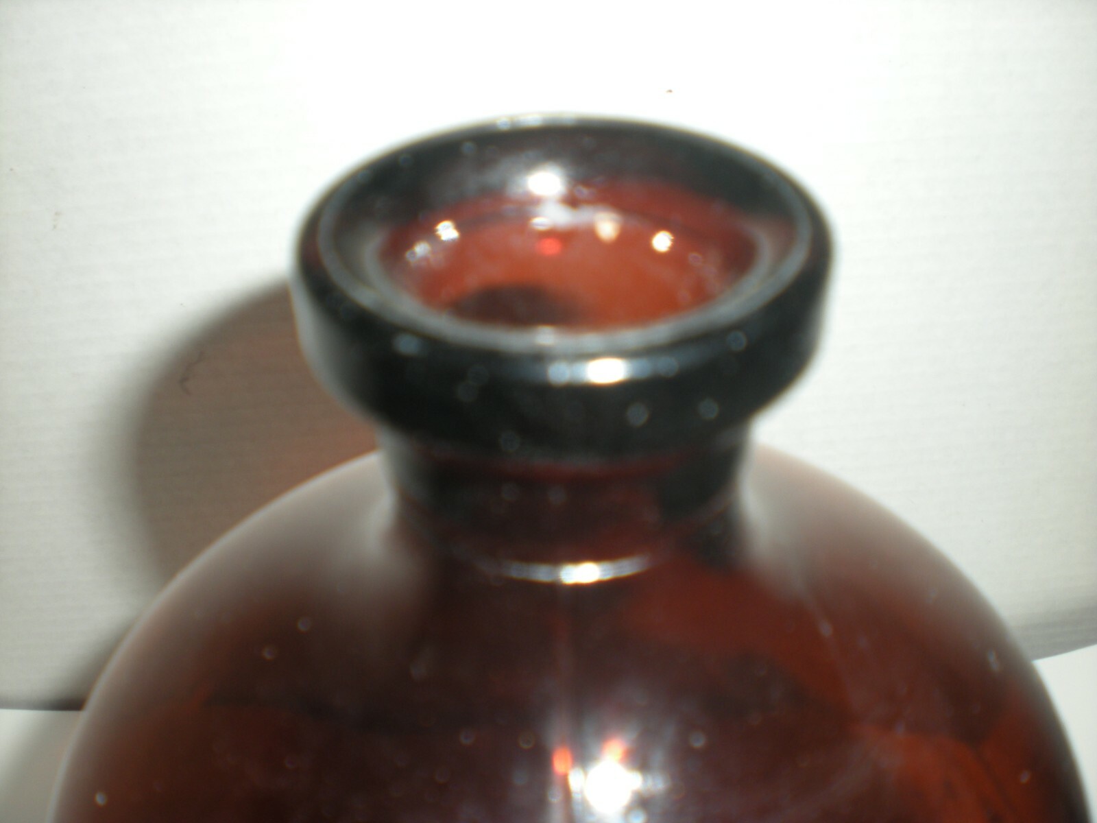 vtg Large Apothecary Glass Bottle Amber Brown 14″