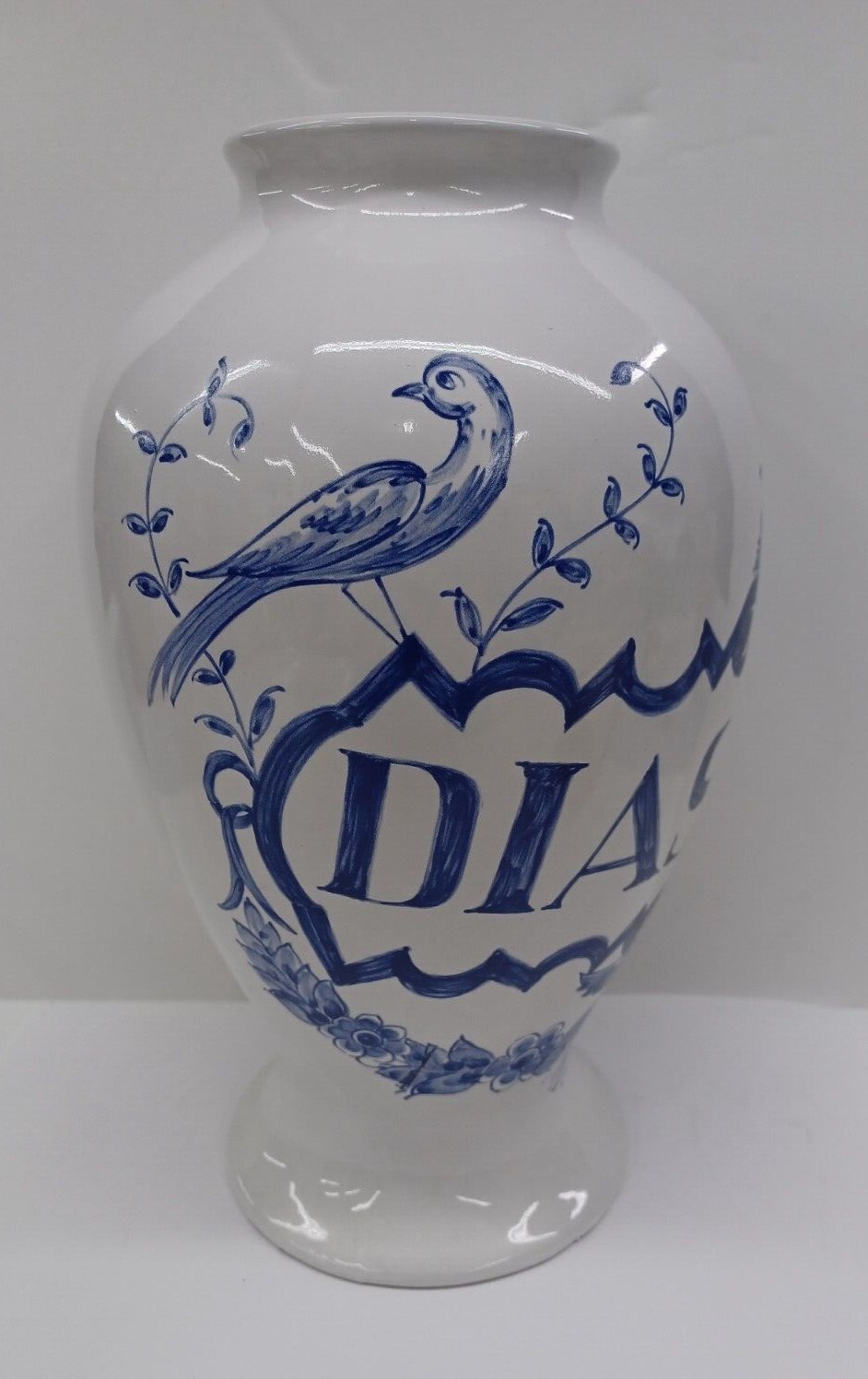 Lilly Pharmaceutical (c)1989 DIASCORD Opium Portugal Vase Blue/White Collectible