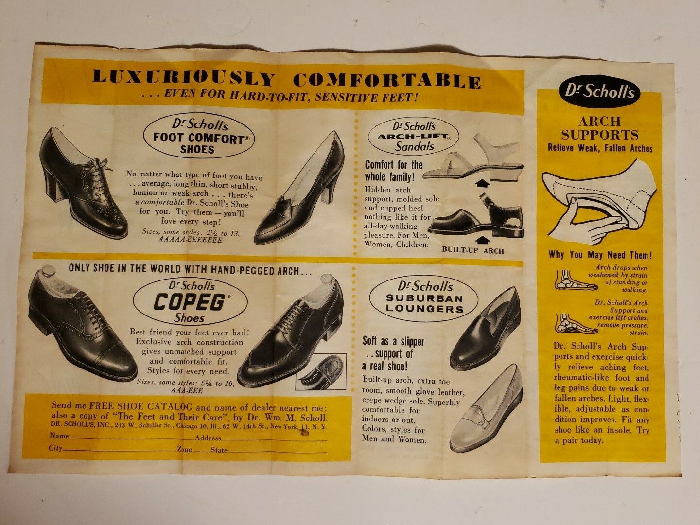 1963!! Dr. Scholls’s Dry Skin Cream Advertisement Box Vintage USA Retro Antique