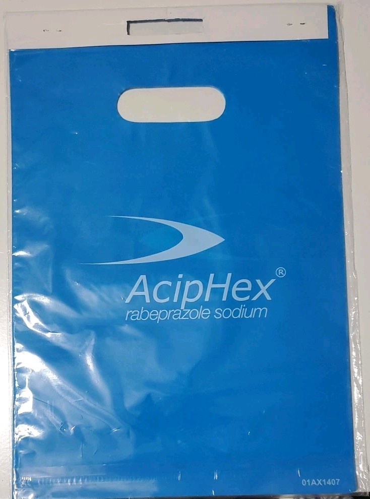 New LOT 25 AcipHex Drug Pharmaceutical Plastic Merchandise Bag 8 7/8″ x 12″ Blue