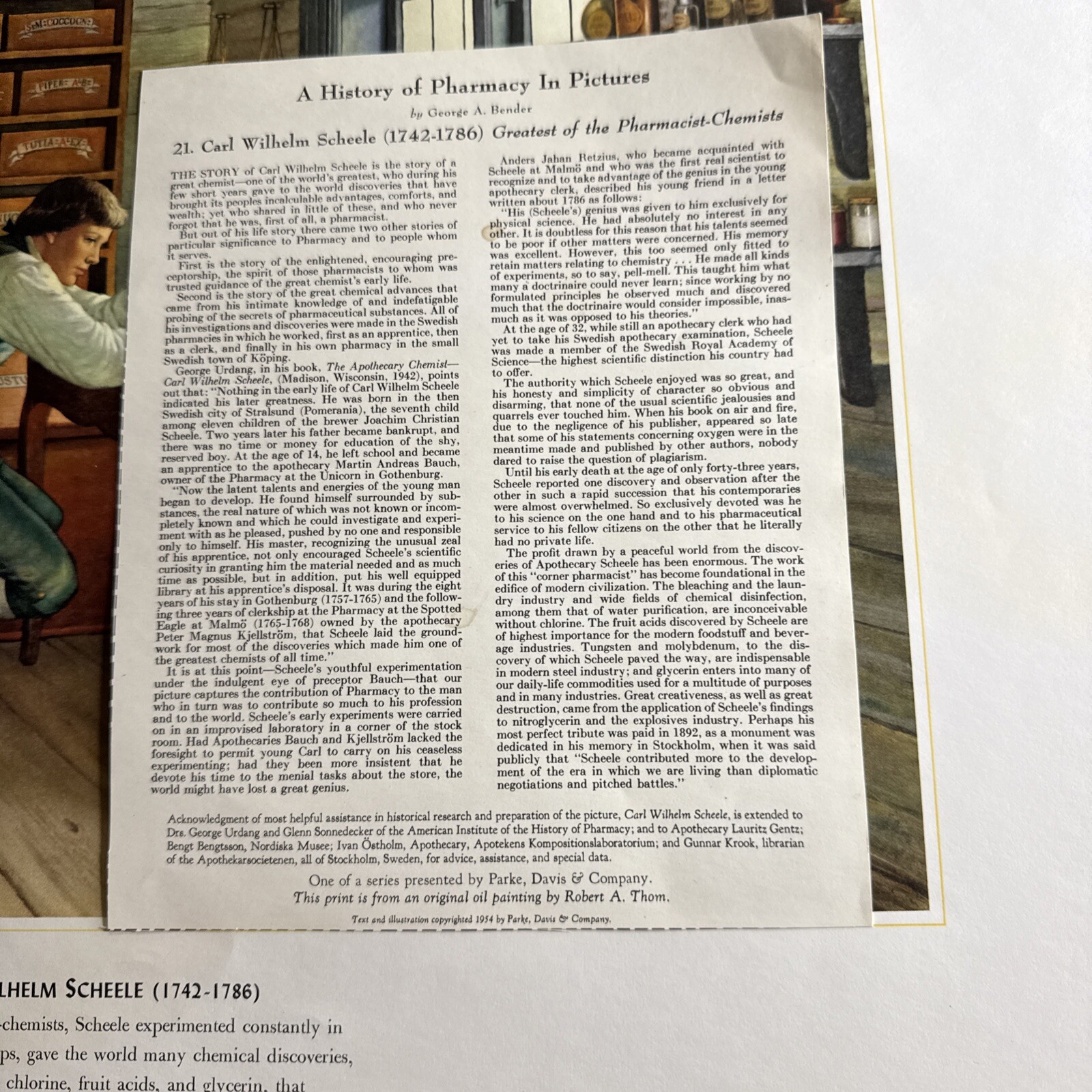 A HISTORY OF PHARMACY IN PICTURES 1954 PRINT# 21 Great Gift For Doctor 22″×18″