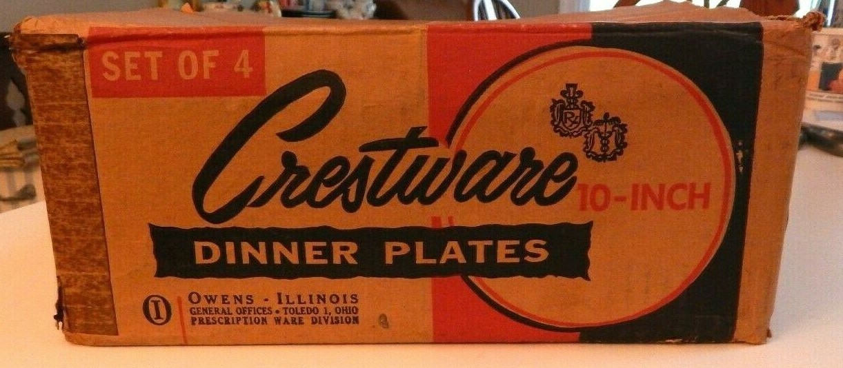 4 Vintage Crestware Owens Illinois Pharmacist RX Dr Caduceus Dinner Plate