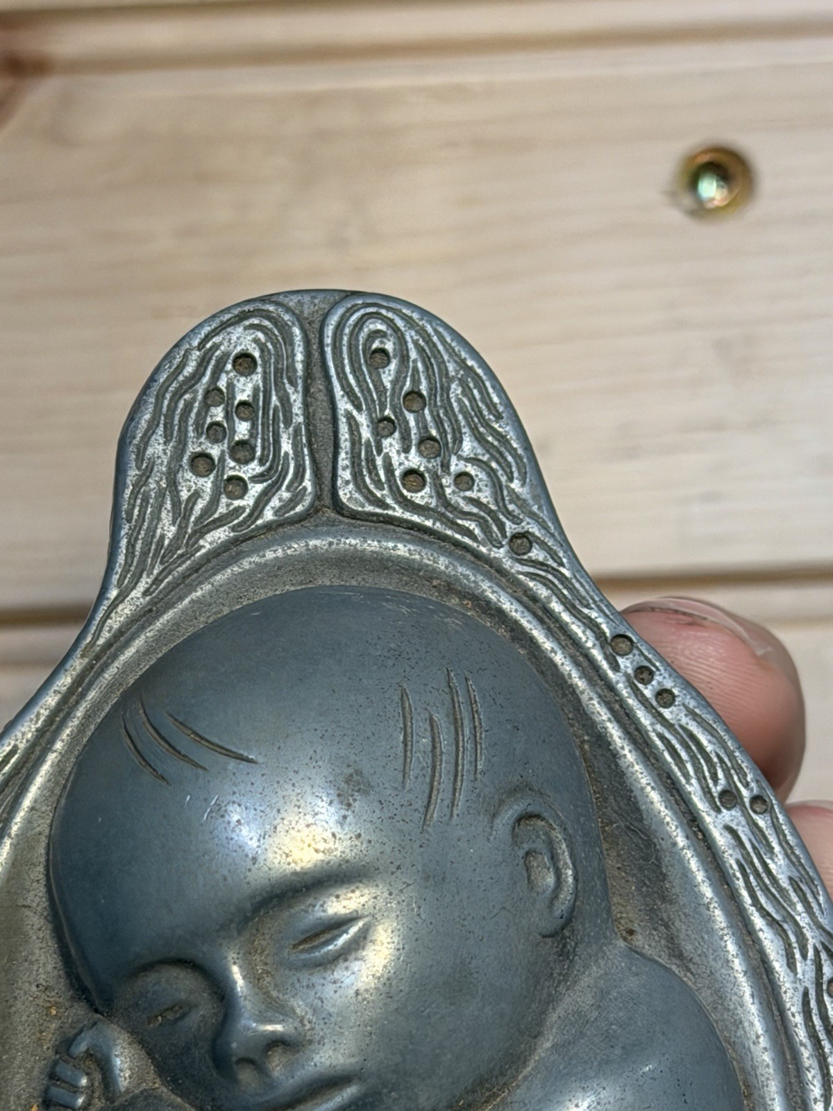Vtg 1950-60s Parke-Davis Tabron Pharmaceutical Fetus Baby Pewter Paperweight