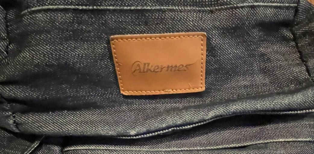 Vintage Akermes Pharmaceutical Drug Rep Promotional Backpack Denim Logo Blue