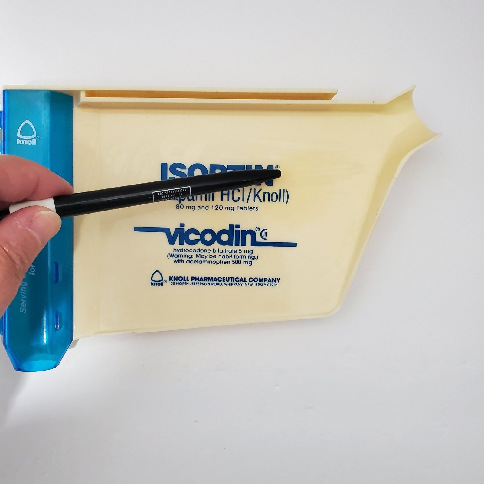 VTG Vicodin Isoptin Plastic Pill Sorter Counting Tray Pharma Promo Knoll Pharm
