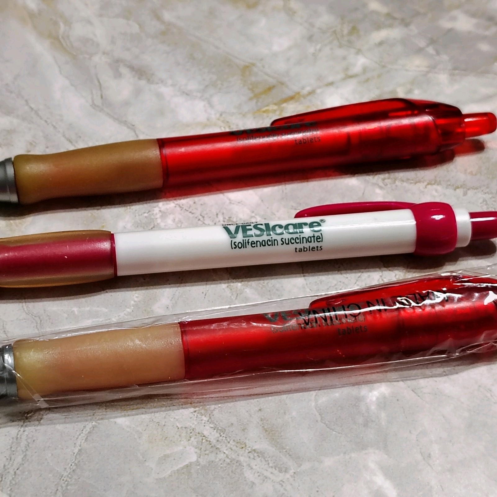 HTF Translucent Vesicare Pharmaceutical Drug Rep Lot of 3 Pens Medical