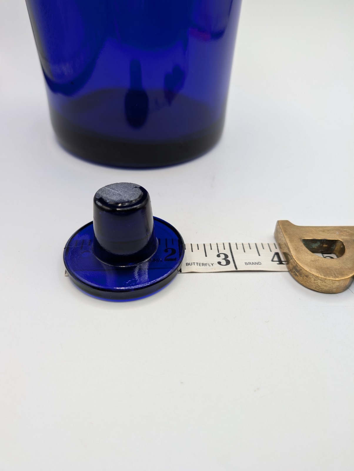 Chemist Apothecary Pharmacy Bottle Cobalt Blue 9.5” Glass Stopper Vintage