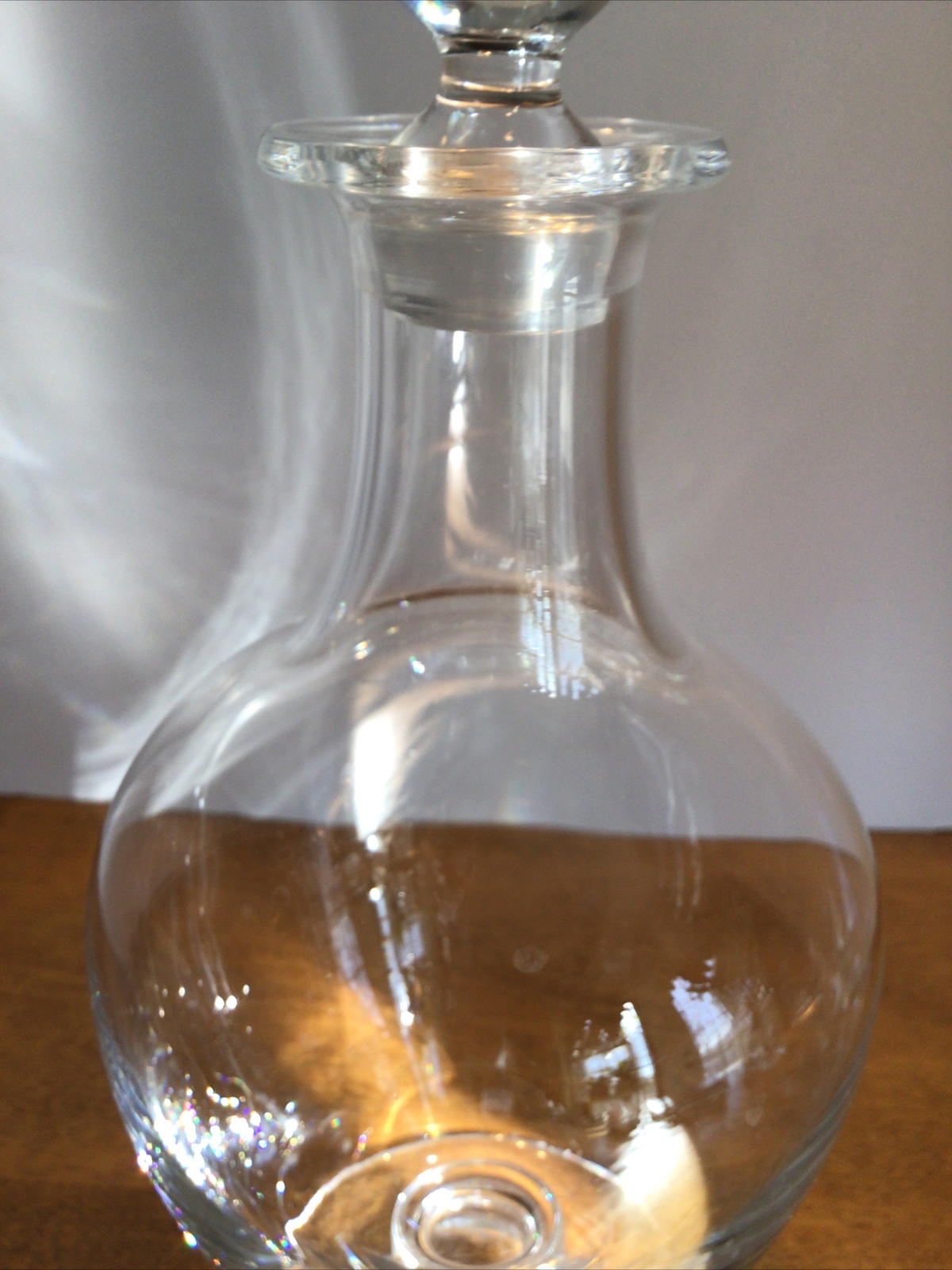 vtg clear glass apothecary w/stopper Dartington, England 12.5” tall