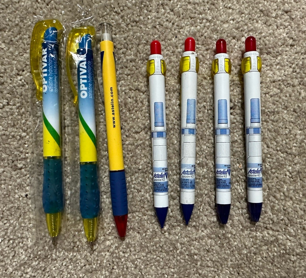 Astelin Pharmaceutical Drug Rep Advertising Pens – 5 Pens & 2 Mechanical Pencils