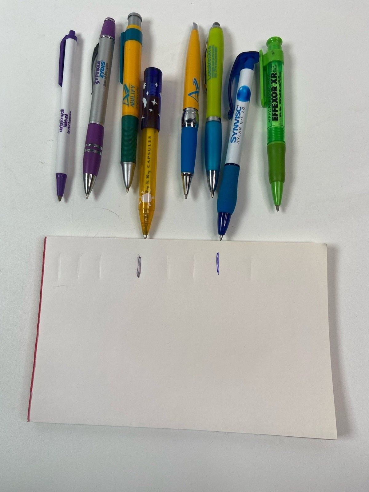 Pharmaceutical Drug Rep Collectible Promo Pen And Paper Lot