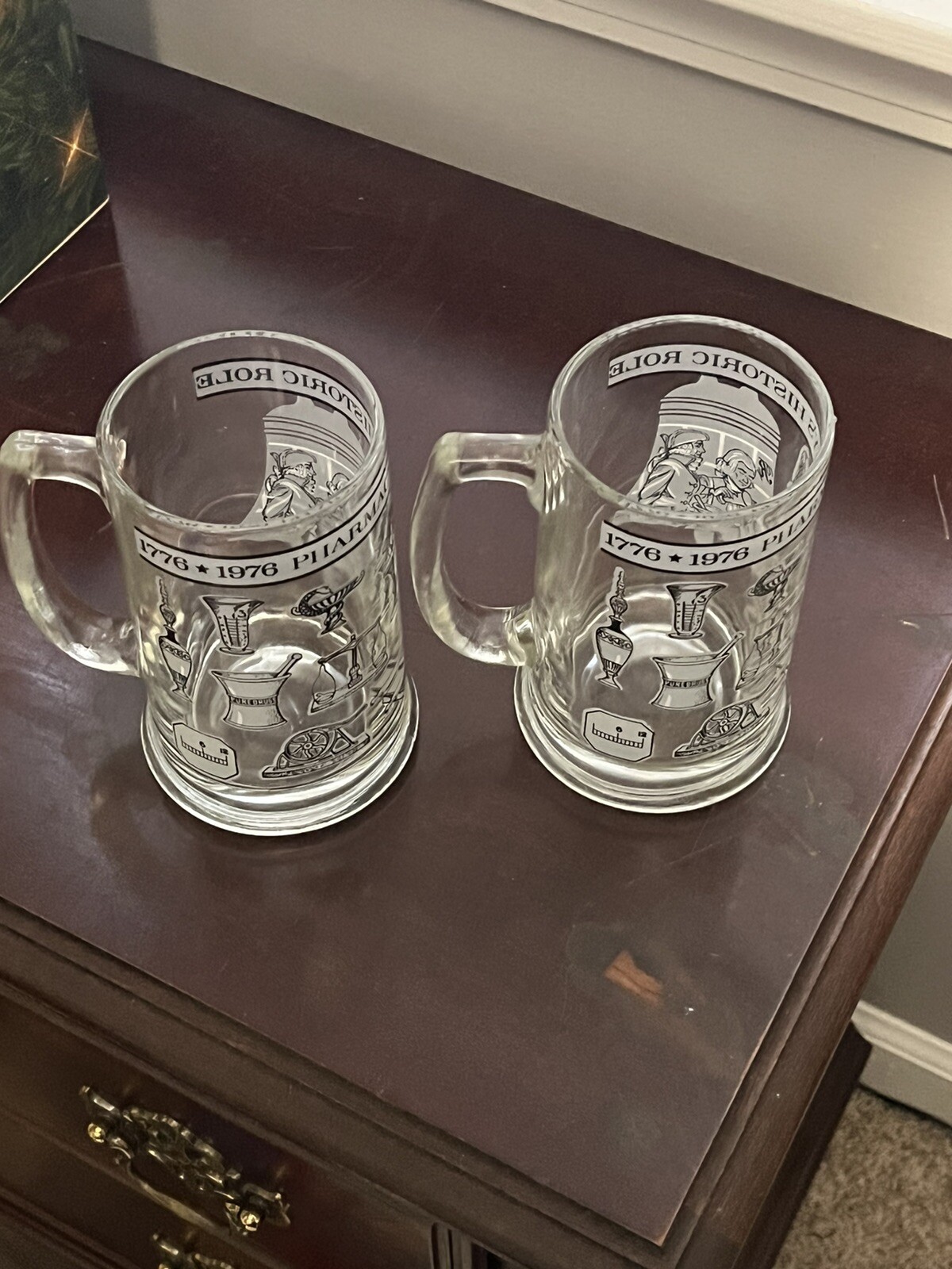 2 Pharmacy Mugs 1776-1976 200 year Pharmacy History