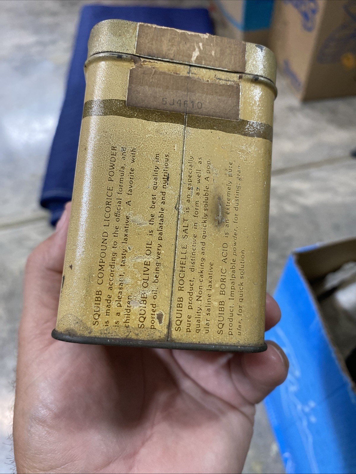 Rare: Vintage Tin Squibb: Cream Of Tartar Sodium Bicarbonate 1lb Tin