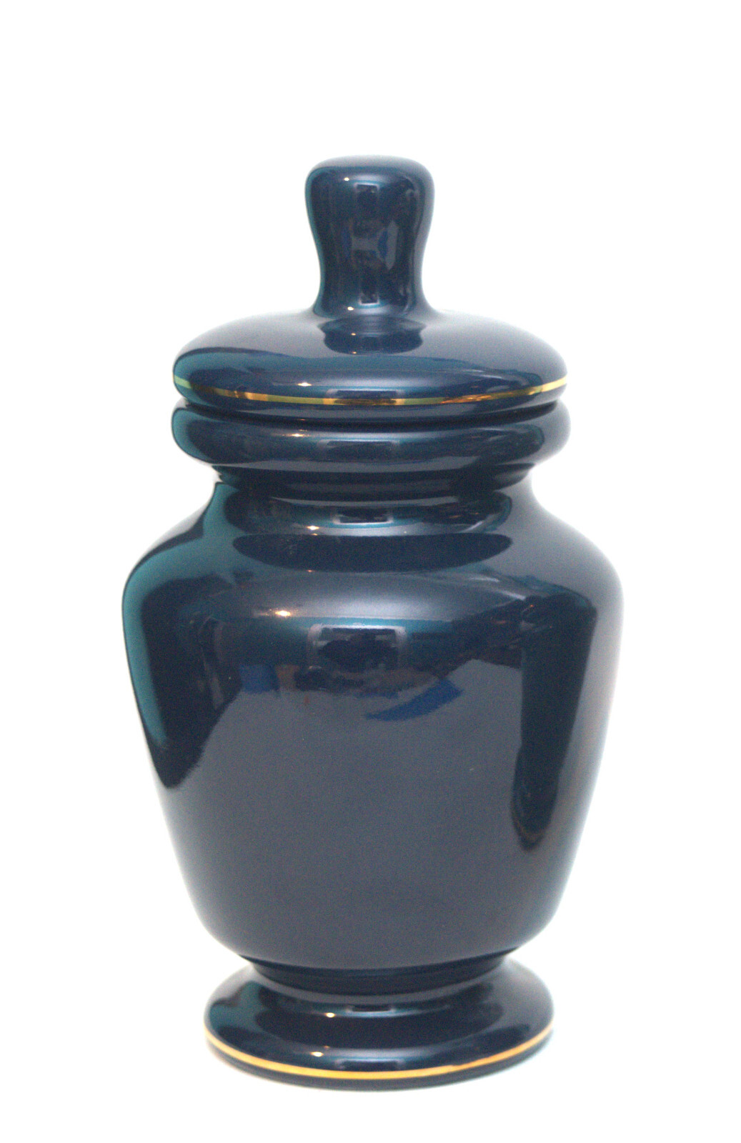 VINTAGE NOS ELI LILLY PAEONIA ALBIFLORA NUMBERED APOTHECARY LIDDED JAR BLUE