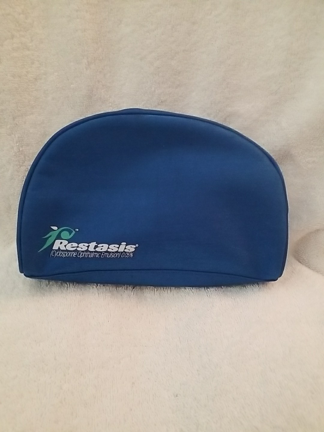 Pharmaceutical Drug Rep Restasis Advertising Blue Zip Dome Travel Pouch Bag