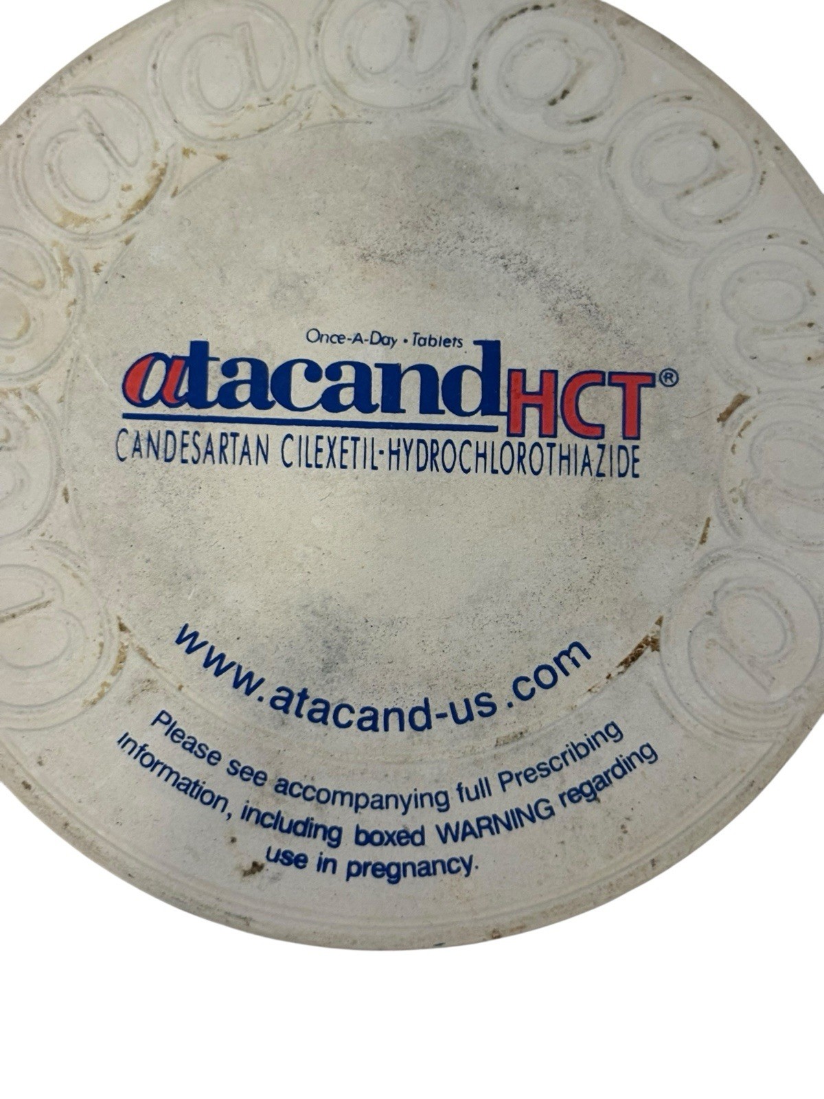 Atacand HCT Advertising Drug Rep Coaster Pharmacy Promo Drug Memorabilia