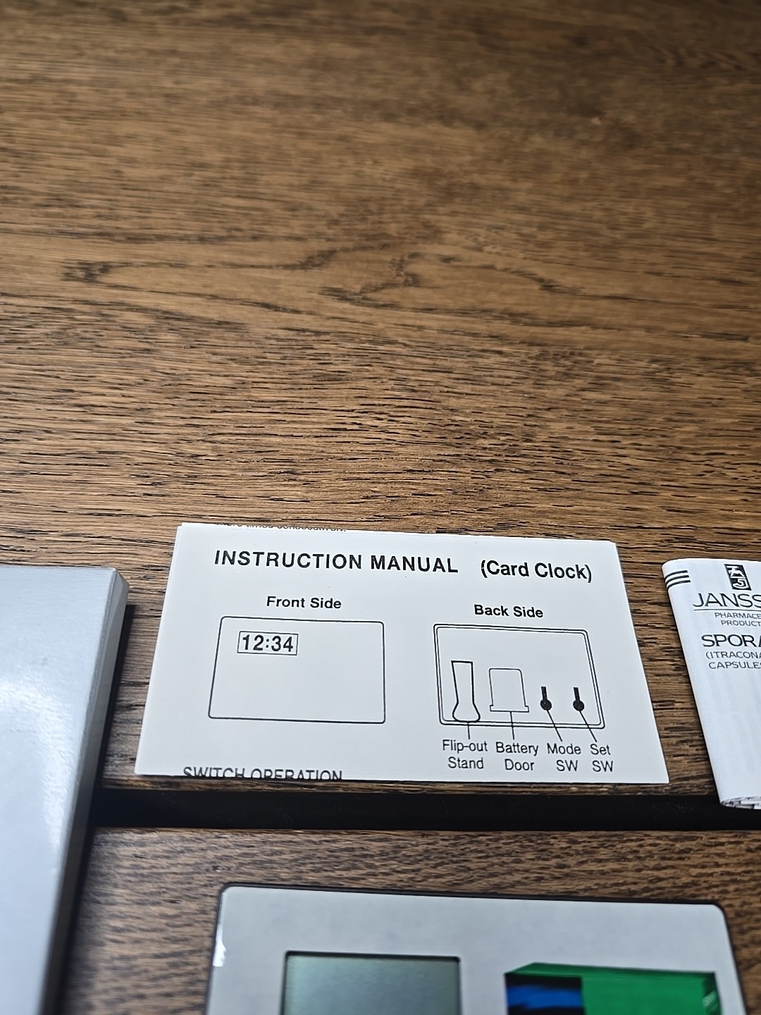 Sporanox Pharmaceutical Drug Advertising Promotional Card Clock NEEDS BATTERY