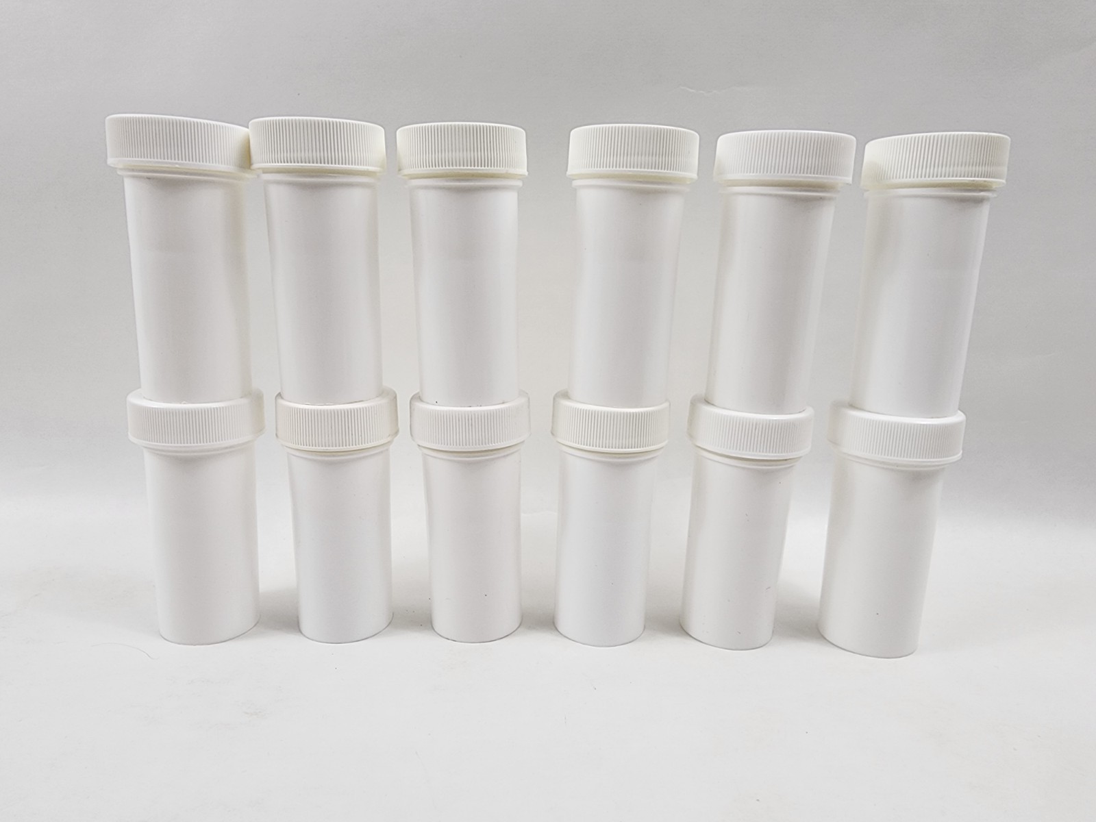 .5 (1/2) Oz White Plastic Ointment Container Jars With White Caps Lot Of 12