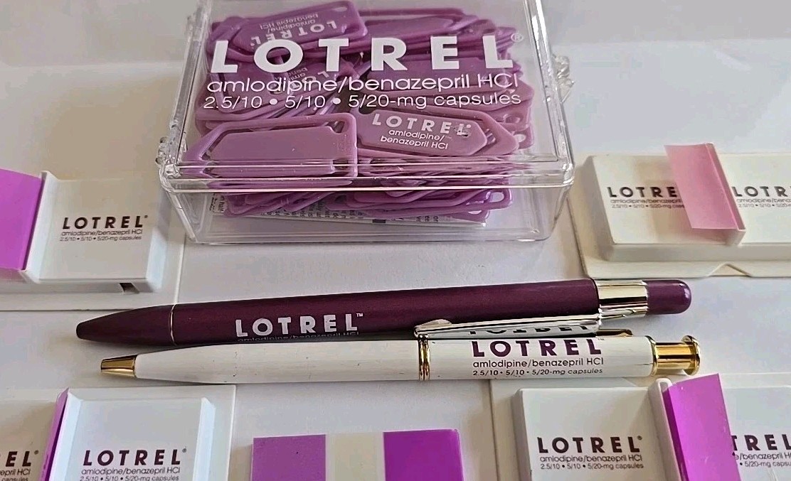 LOTREL Metal Pens Sticky Note Pads Paperclips Pharmaceutical Drug Rep Promo VNTG