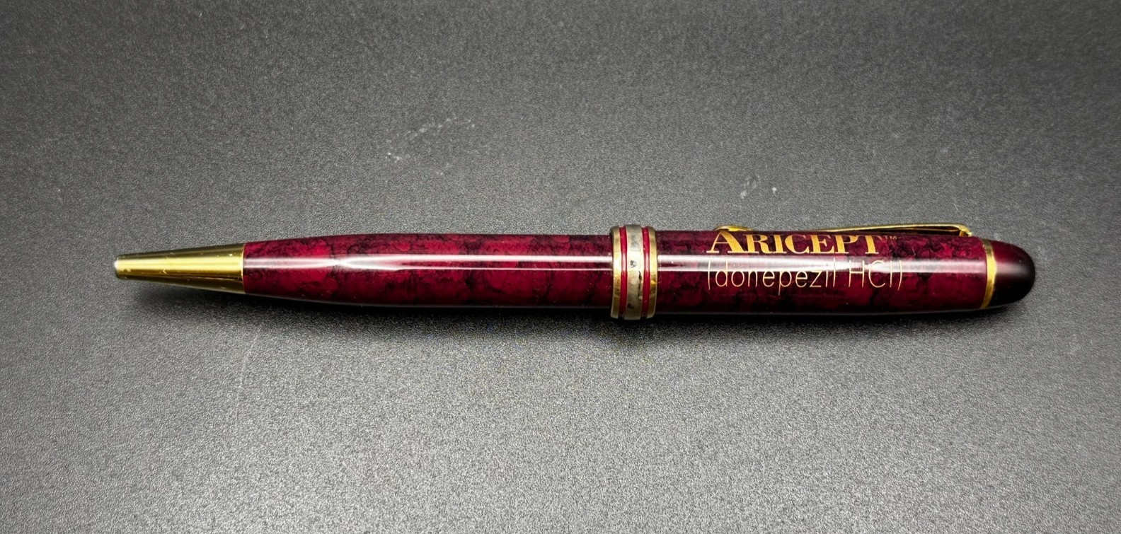Aricept Heavy Metal PEN Clicker Drug Rep Pharmaceutical Promo Advertising works
