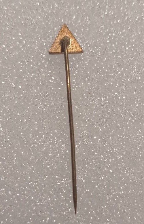 SANDOZ Pharmaceutical small vtg triangle stick pin badge LSD Albert Hofmann #2