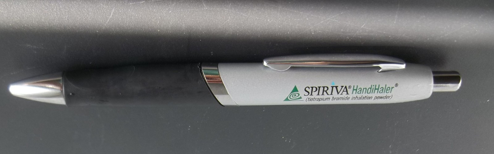 Spiriva HandiHaler Pharmaceutical Promo Pen – Tiotropium – Metal w/Rubber Grip