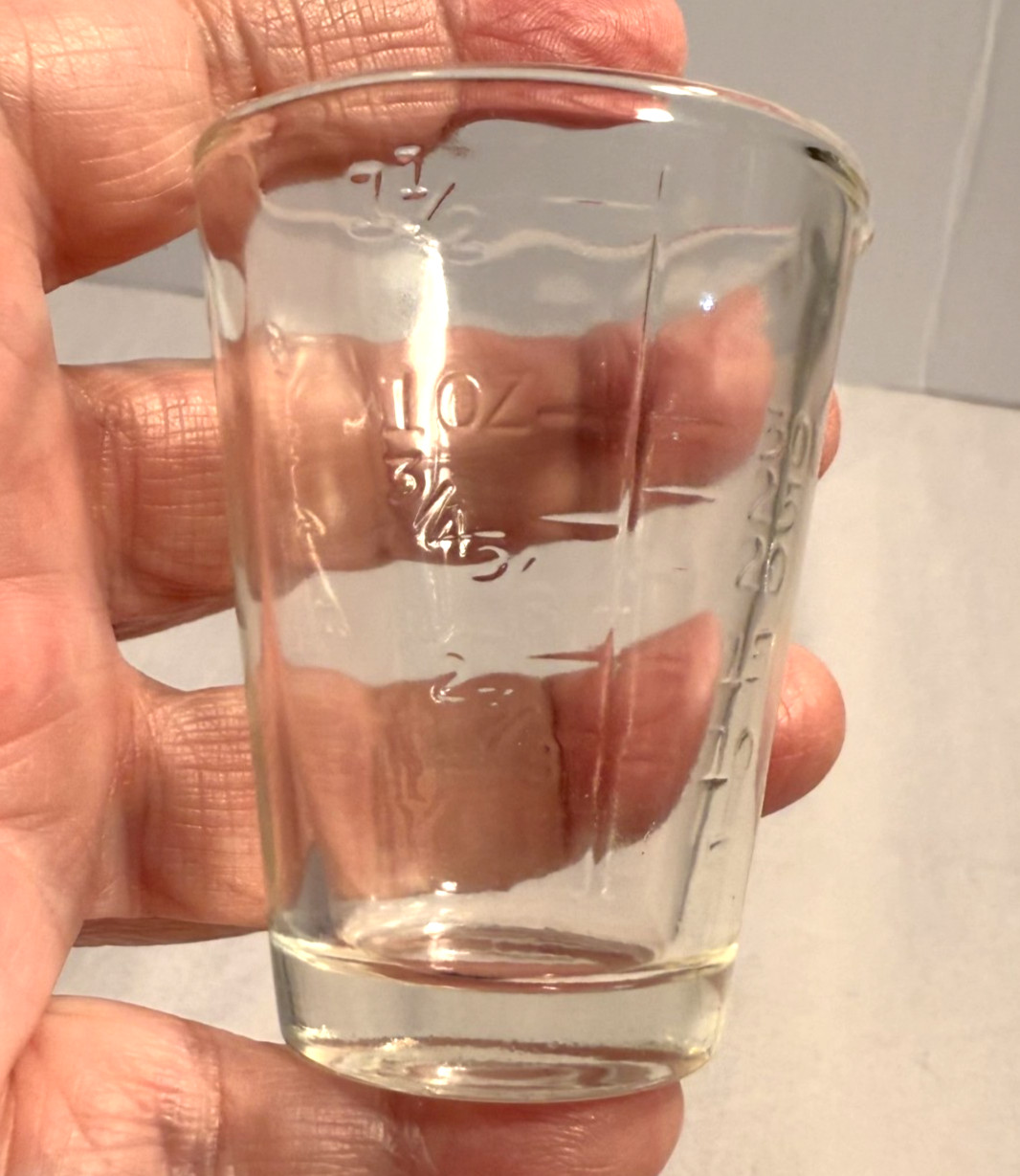 Vintage Glasco Apothecary Measuring Glass Cup with Embossed Graduations & spout