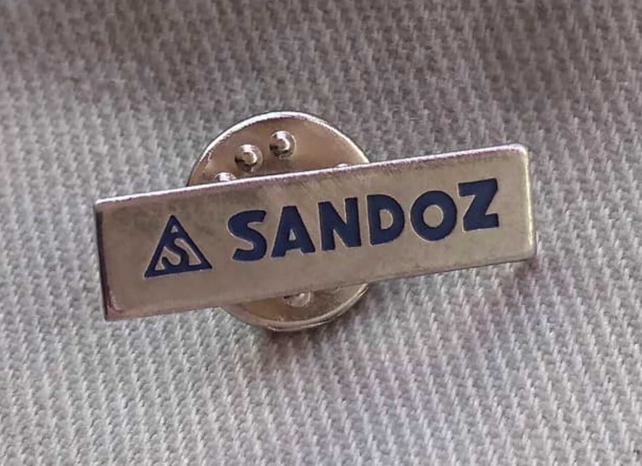 🔴SANDOZ Pharmaceuticals pin LSD Albert Hofmann Logo pin badge🔴