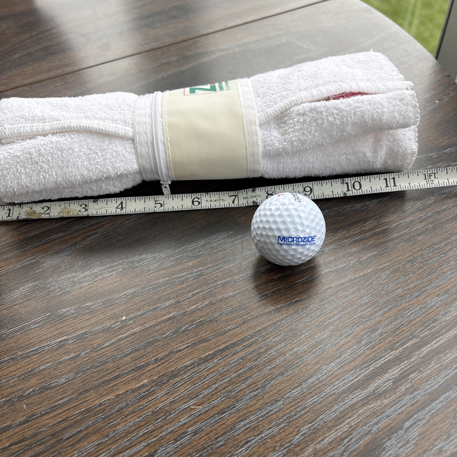 Ziac Pharmaceutical Giveaway Towel With Microzide Golf Ball